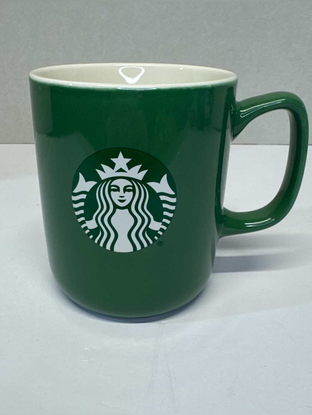 Starbucks Dark Green Ceramic Mug with White Logo Text